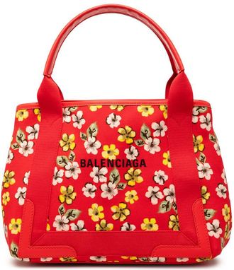 Balenciaga Pre-owned Balenciaga Canvas Floral Print Navy Cabas S Ladies LW9CM4T11K9A5PHP
