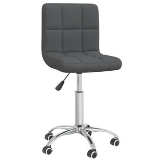 vidaXL Silla De Comedor Giratoria Tela Gris Oscuro Vidaxl
