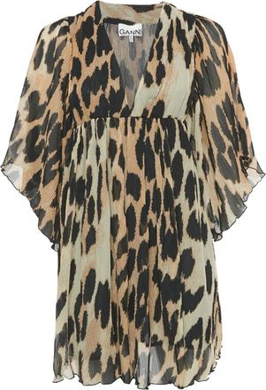 Ganni Abito corto con stampa - Marrone