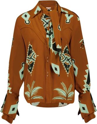 Johanna Ortiz Cabalgando Shirt - Dames - Overhemden - Bruin - S - Leer - Overhemden