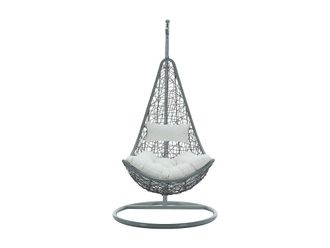 VENTE-UNIQUE.COM Sill&oacute;n colgante resina gris claro