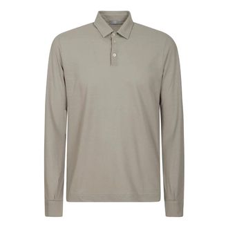 Zanone Tops, Heren, Grijs, S, Katoen, Polo LS Ice Cotton
