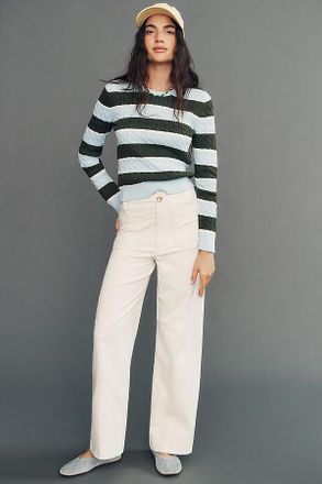 Maeve Colette Corduroy High-Rise Wide-Leg Full-Length Pants
