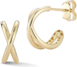 Ember Fine Jewelry 14K X Hoop Earrings