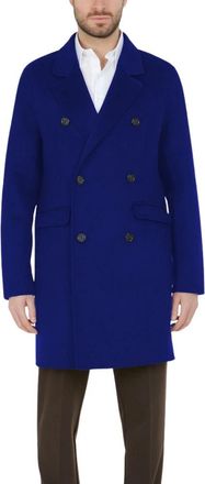 Paolo Pecora Blauwe Wollen Herenjas - Heren - Mantel - Blauw - 2XL - Wol - Jassen