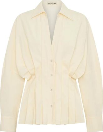 Nicholas Reggie pleated shirt - Neutrals