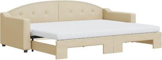 vidaXL Vidaxl - Sof&aacute; Cama Nido Con Colch&oacute;n Tela Crema 80x200 Cm