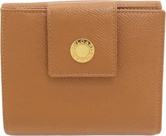 Bulgari Brown Leather Wallet (Bi-Fold) (Pre-Owned)