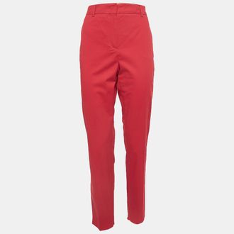 Max Mara Red Gabardine Regular Fit Trousers
