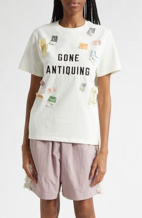 Tanner Fletcher Gender Inclusive Gone Antiquing Appliqu&eacute; T-Shirt in Ivory at Nordstrom, Size X-Large