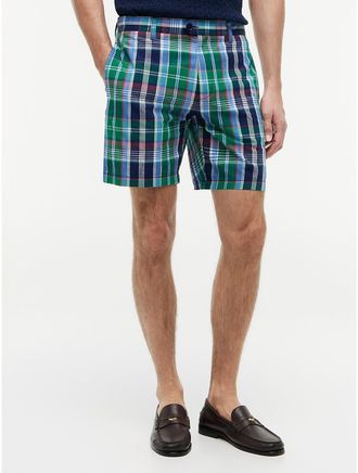 Tommy Hilfiger Mens Regular Fit 7 Madras Short - Green - 29