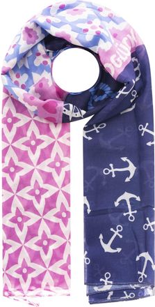 Zwillingsherz Schal ZWILLINGSHERZ Maritime Momente, Damen, marine, Web, Obermaterial: 100% Polyester, Modet&uuml;cher Schal, Ankermotiv mit Mustermix, transparent