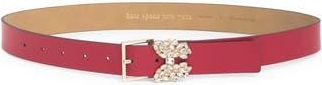 Kate Spade New York 32mm rhinestone flower metal buckle belt in Ripe Apple at Nordstrom Rack, Size X-Large