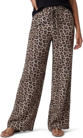 Lords of Harlech Leopard Womens Wide-leg Linen Pant in Leopard Brown at Nordstrom, Size Xx-Large