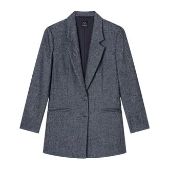 A|X Armani Exchange Blazers, female, Gray, Size: 2XS Stylish Blazer Jackets with Front Closure
