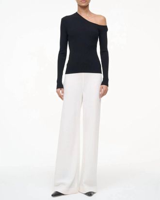 Staud Lois Knit Top In Black