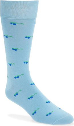 Paul Smith Nate Sunglasses Cotton Blend Dress Socks in Turquoise/aqua at Nordstrom