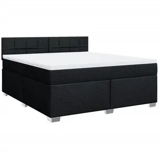 vidaXL Vidaxl - Cama Box Spring Con Colch&oacute;n Tela Negro 180x200 Cm