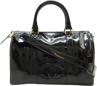 Chanel Pre-owned Handbags, female, Black, Size: ONE SIZE Pre-owned Leather Handbag