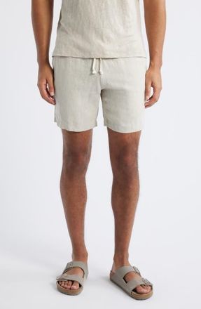 Alex Crane Bo Linen Drawstring Shorts in Bone at Nordstrom, Size Xx-Large