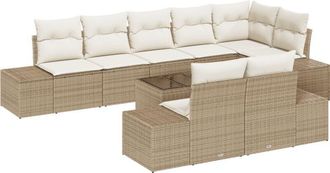 vidaXL Vidaxl - Garden Sofa Set 9 pcs Beige and cream 319 x 154 x 85 cm