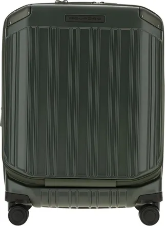 Piquadro Koffers, unisex, Groen, ONE Size, Leer, Trolley Cabin Front Middle Open 4 Wielen