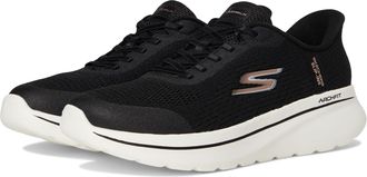 Skechers Womens Go Walk Arch Fit N-Joy Ria Hands Free Slip-ins Sneaker, Black/White, 6 UK