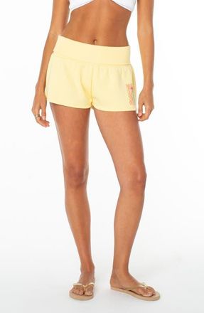 Roxy Sunday Foldover Waist Shorts in Popcorn at Nordstrom, Size Xx-Large