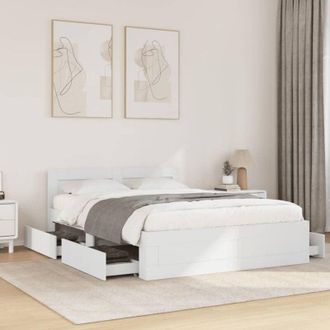 vidaXL Giroletto con Testiera senza Materasso Bianco 140x200 cm - Vidaxl