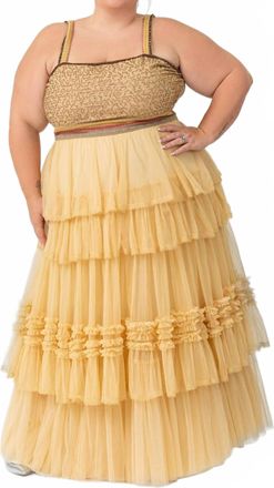 Bl^nk London Zeena Maxi Dress - Plus In Warm Beige