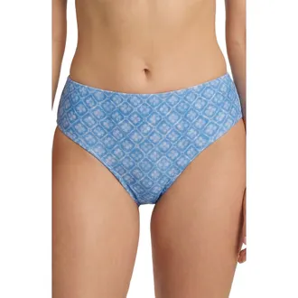 Change of Scenery Classic Midrise Bikini Bottom with Full Coverage in Meridien Breeze at Nordstrom, Size X-Small