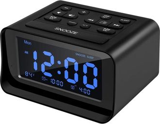 OEM Radio Despertador - Pantalla Lcd 3,2 Pulgadas - Doble Alarma - Radio Fm 87,5-108 Mhz - Temporizador De Sue&ntilde;o - 2 Puertos Usb - Brillo Ajustable - 1 Un