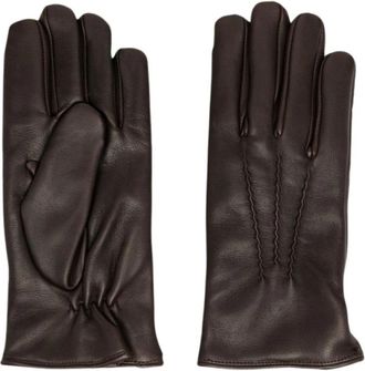 Orciani Nappa Flake Leren Handschoenen - Heren - Handschoenen - Bruin - 9 1/2 IN - Wol - Accessoires