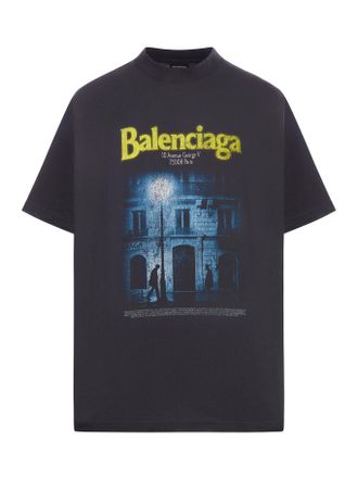 Balenciaga OVERSIZED T-SHIRT IN DRY BLACK JERSEY - Balenciaga - Woman