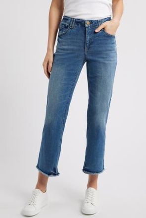 Wit & Wisdom Tatum Frayed High Waist Ankle Bootcut Jeans in Mid Blue Artisanal at Nordstrom Rack, Size 14