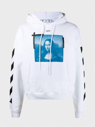 Off-white Mens Mona Lisa Hoodie White/Black - Size X-Small