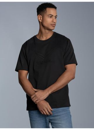 Trigema T-Shirt TRIGEMA TRIGEMA Heavy Oversized T-Shirt mit 3D-Motiv, Herren, Gr. XXL, schwarz, 100% Baumwolle, Shirts T-Shirt