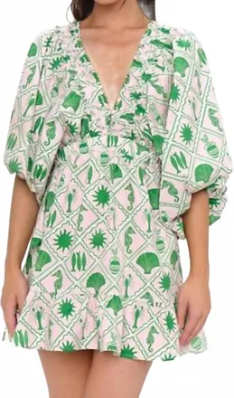 Show me your Mumu Hadley Mini Dress In Coastal Collage
