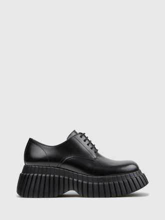 Camper Black Brushed Leather Derby Shoes with Block Heel and XL Extralight Sole