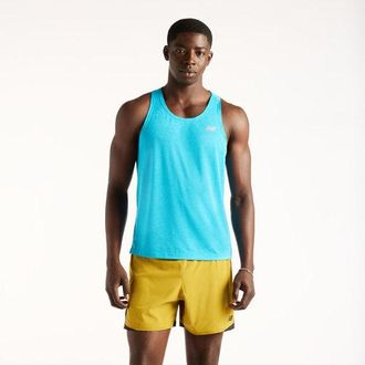New Balance Uomo RC Essential Tank in Blu, Maglia di Poliestere, Taglia XL