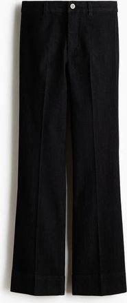 H&M Flared High Jeans in Denim Black at Nordstrom, Size 16