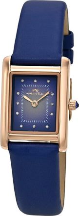 Porsamo Bleu Karolina Diamond Leather Strap Watch, 21.5mm x 30mm in Blue at Nordstrom Rack