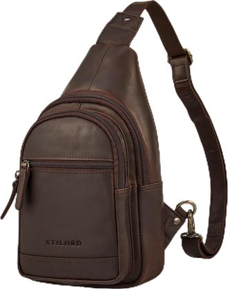 STILORD Torino Stylish Leather Sling Bag for Men Crossbody Bag - Genuine Leather Man Bag Cross Over for 8.3-inch Tablet - Anti-Theft Chest Pack for Travel & E