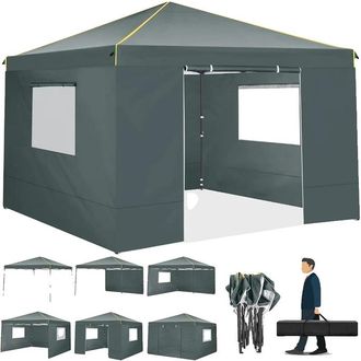 OEM Caseta De Jard&iacute;n, Tejido Impermeable, Paredes Laterales Intercambiables, Color Gris