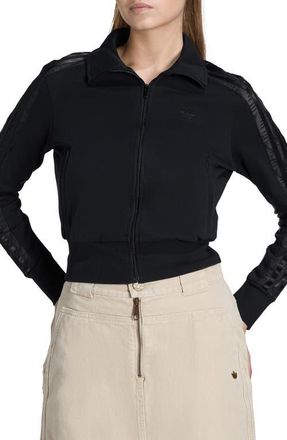 adidas Originals Firebird Lace Track Jacket in Black at Nordstrom, Size Medium