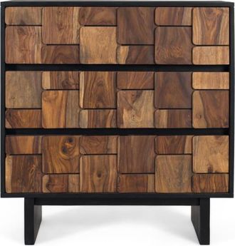 Giner&Colomer Cómoda fabricada en madera maciza de mango y estructura de metal