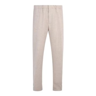 Lardini Straight Trousers, male, Beige, Size: XL Pavice Straight-Leg Trousers