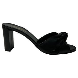 Saint Laurent Pre-owned Womens Bianca Slide Sandals in Black Leather - Size EU 40