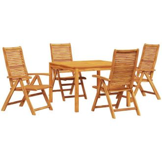 vidaXL Conjunto De Comedor De Jard&iacute;n 5 Pcs Marr&oacute;n Vidaxl