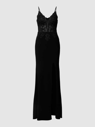 Mascara Abendkleid mit Zierperlenbesatz in Black, Gr&ouml;&szlig;e 44